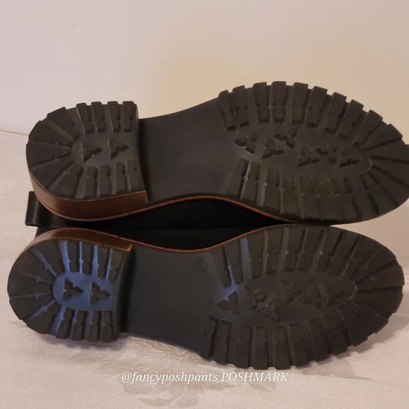 new!ANTHROPOLOGIE suede leather stacked heel traction sole chelsea made in Spain - Picture 15 of 17